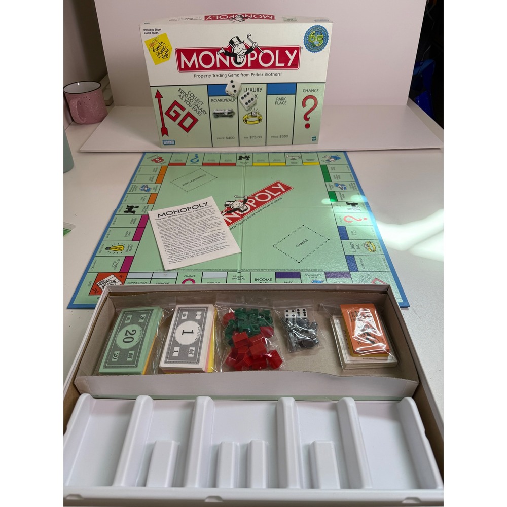 Monopoly 65th Anniversary Edition Board Game Parker Brothers 2000 Complete Set‎